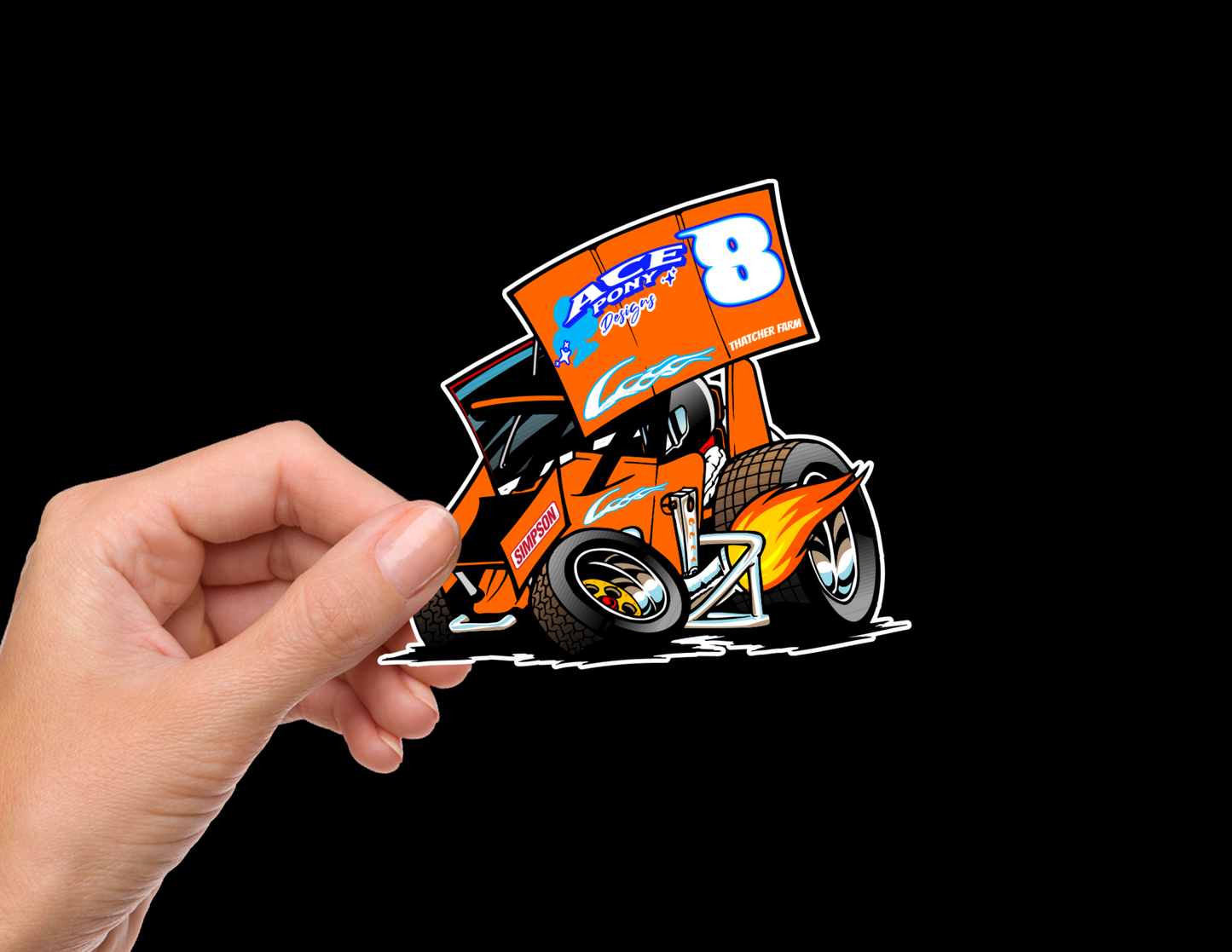 Ace Pony Designs Sprint Car Bumper Sticker Decal 2024