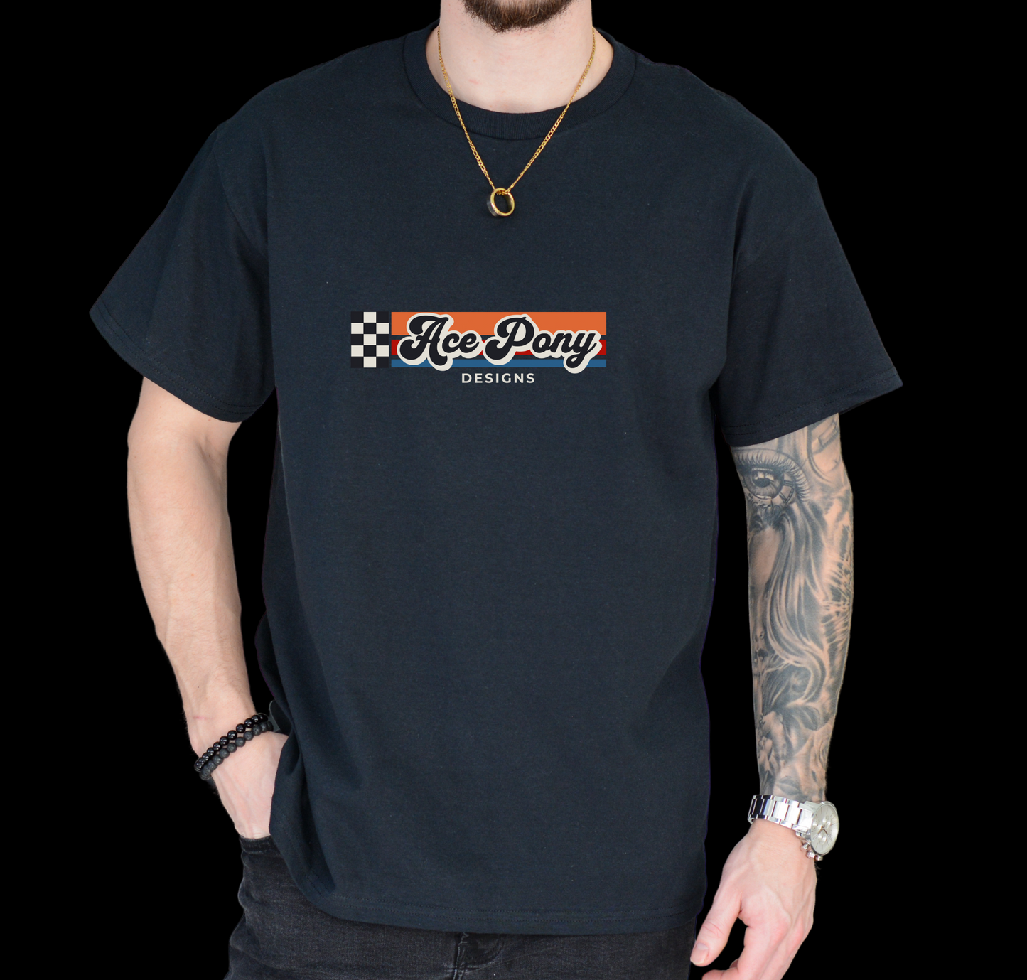 Ace Pony Designs Retro Adult T-Shirt