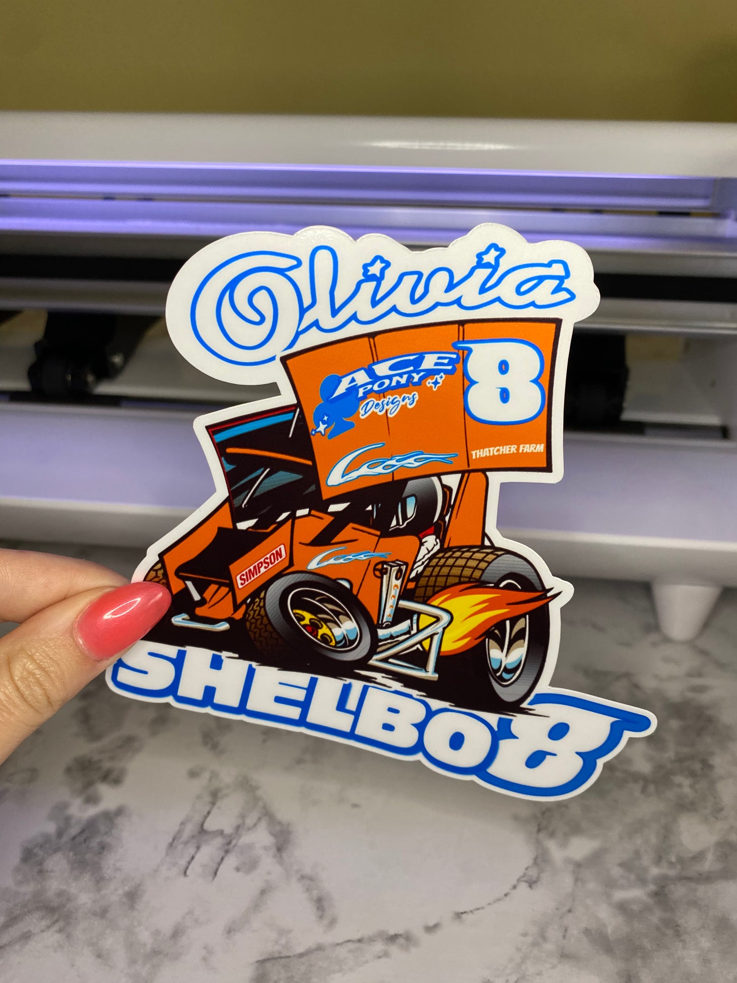 Olivia's Racing Sprint Car Bumper Sticker Decal 2024