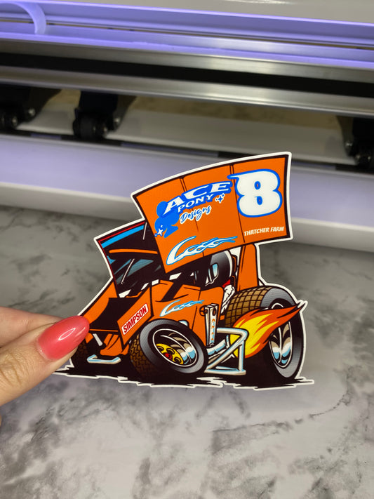 Ace Pony Designs Sprint Car Bumper Sticker Decal 2024