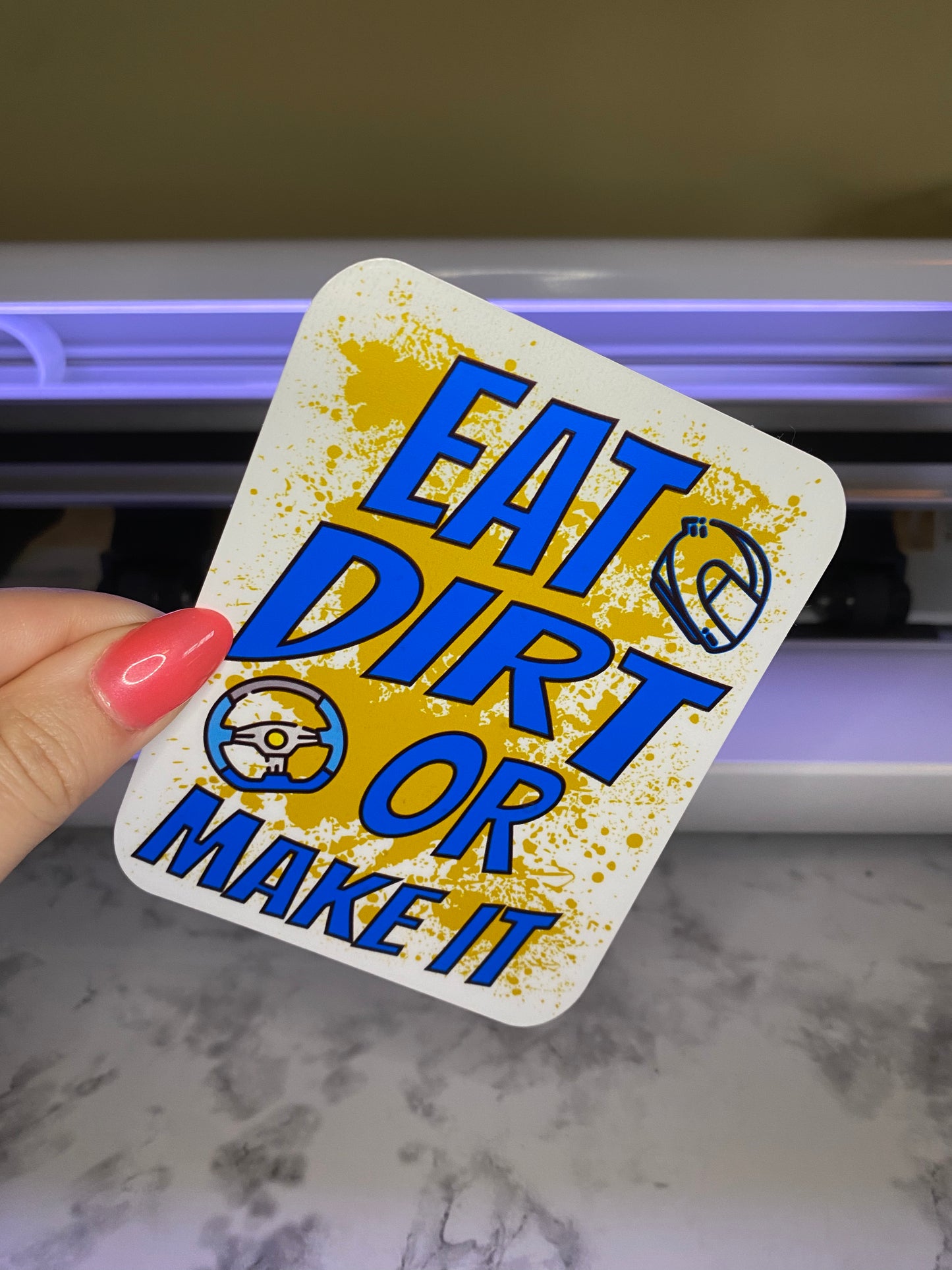 "EAT DIRT OR MAKE IT" Bumper Sticker Decal