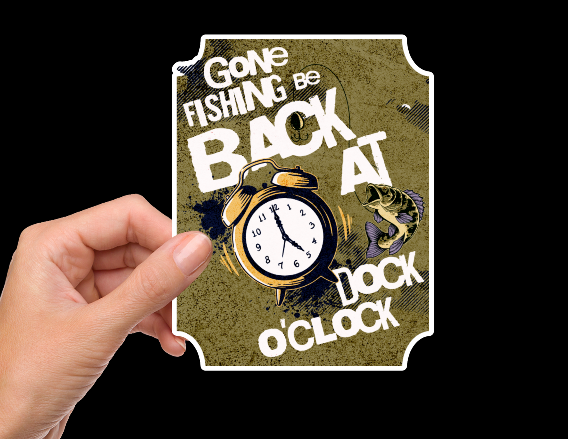 Gone Fishing Bumper Sticker Decal