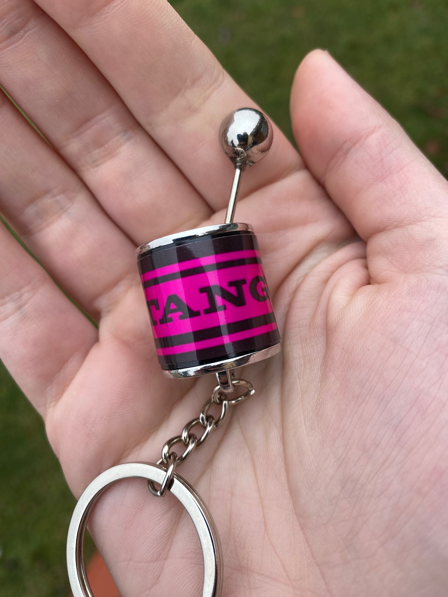 pink/black MUSTANG shifter keychain
