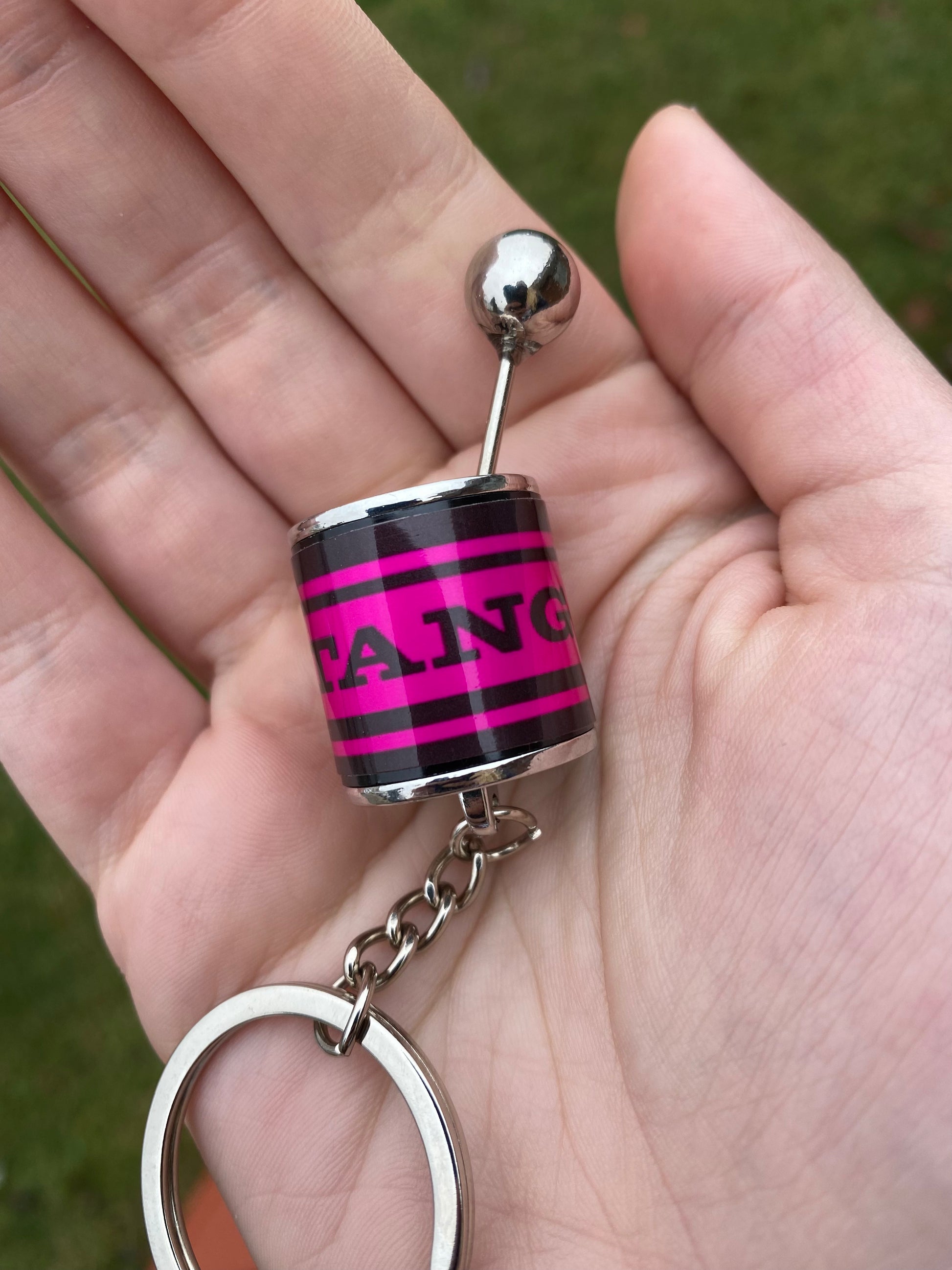 pink/black MUSTANG shifter keychain