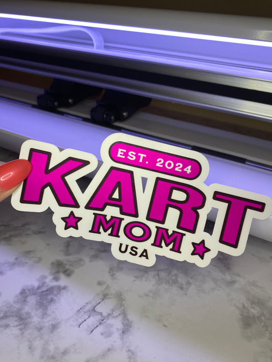 "KART MOM" Bumper Sticker Decal
