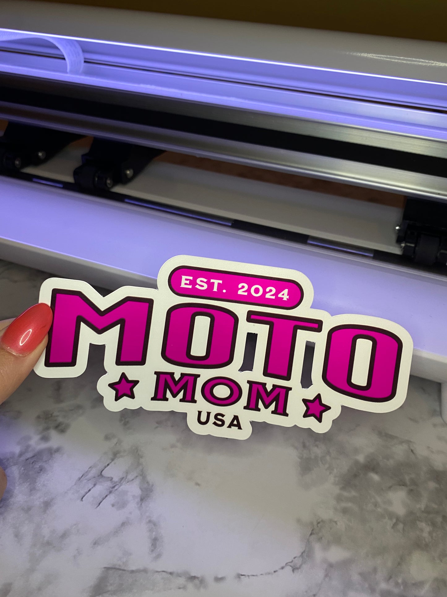 "MOTO MOM" Bumper Sticker Decal