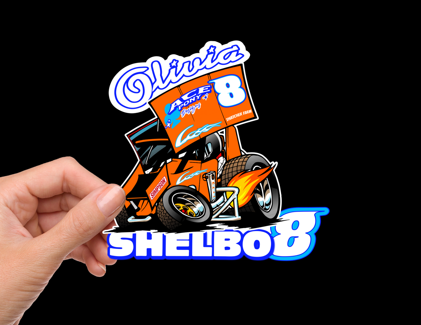 Olivia's Racing Sprint Car Bumper Sticker Decal 2024