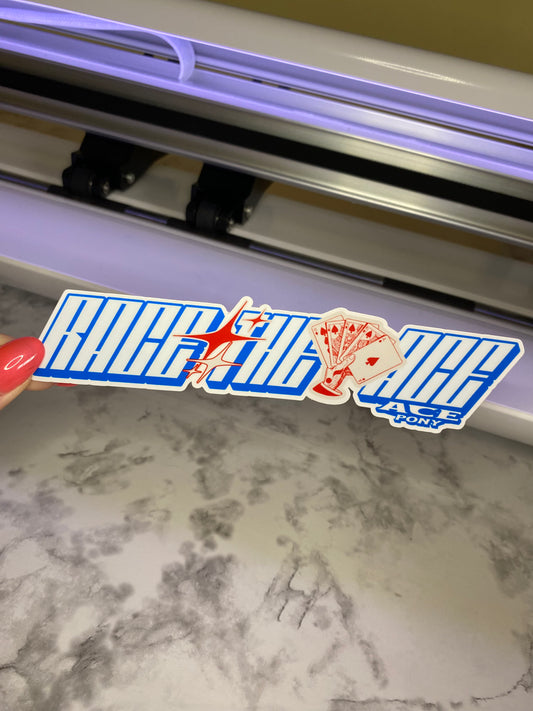 Race The Ace "Ace Pony" Bumper Sticker Decal
