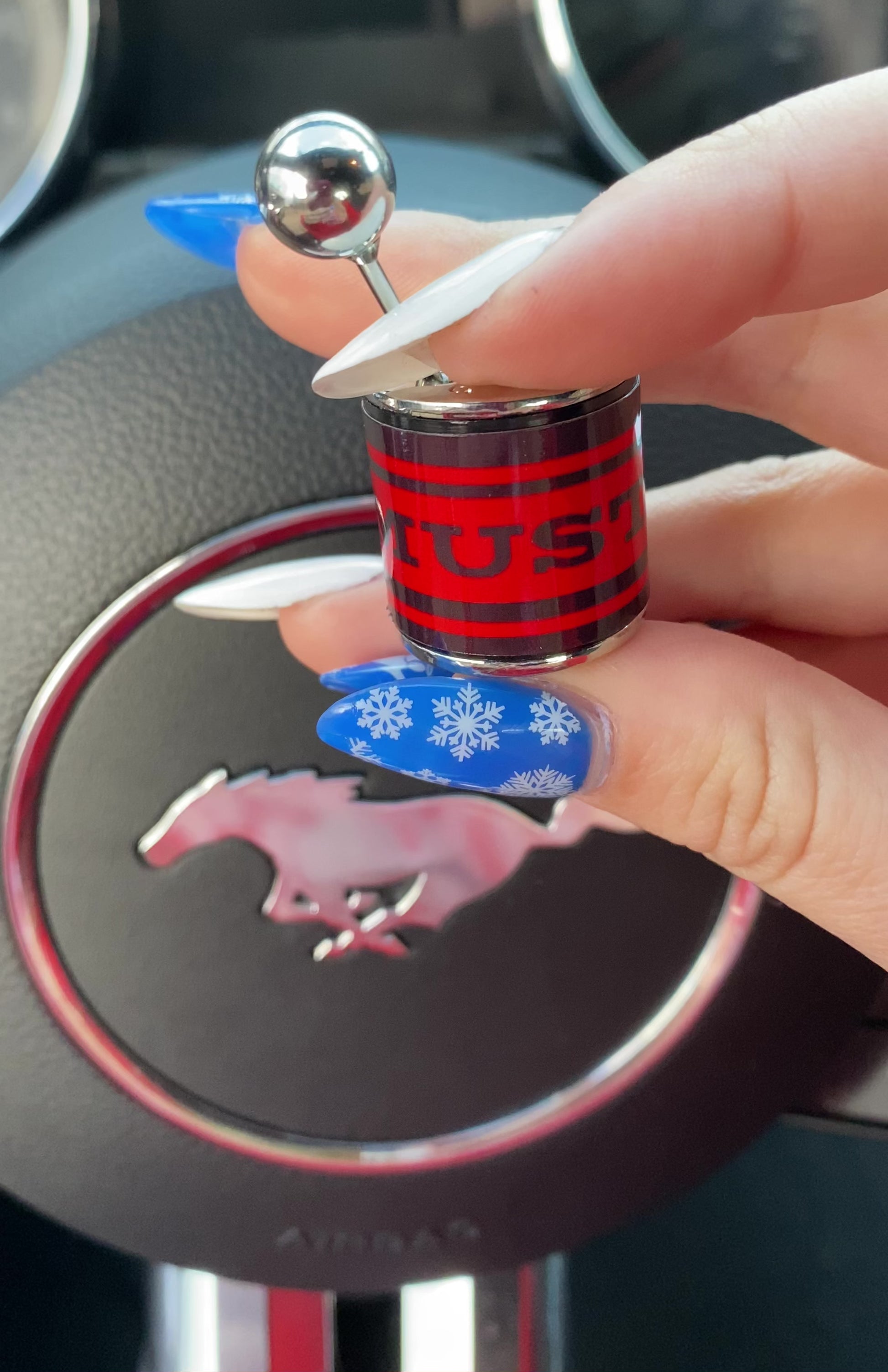 red/black MUSTANG shifter keychain