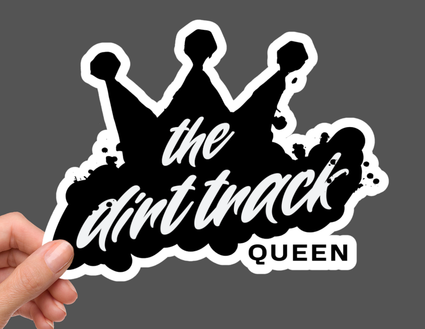 "the dirt track" Queen Bumper Sticker Decal