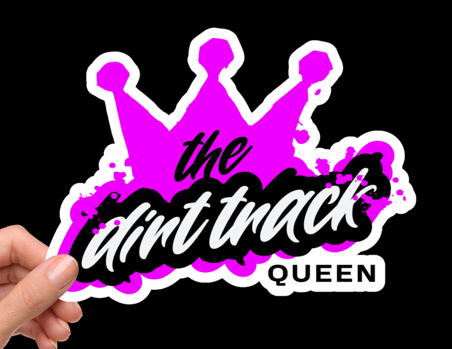 "the dirt track" Queen Bumper Sticker Decal