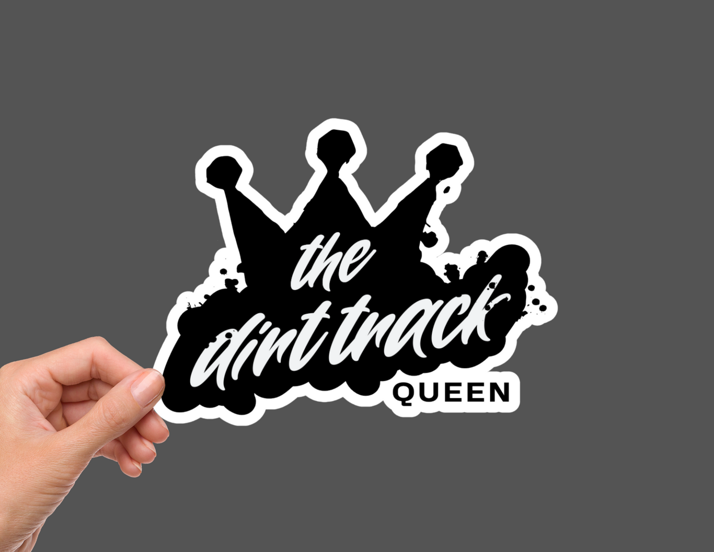 "the dirt track" Queen Bumper Sticker Decal