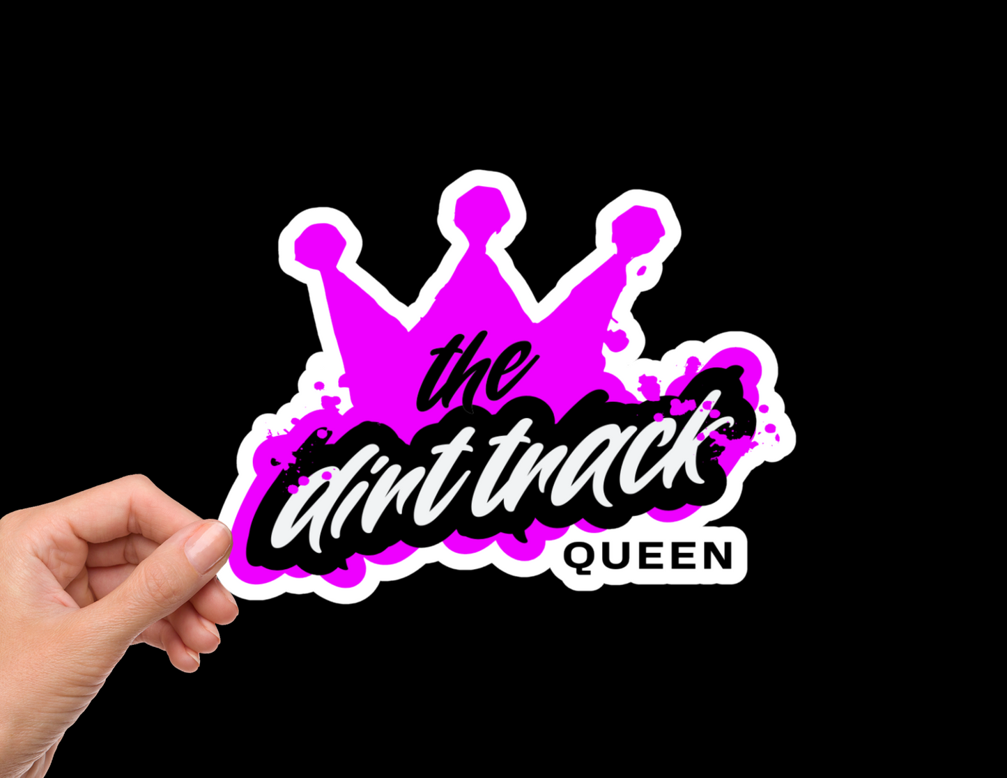 "the dirt track" Queen Bumper Sticker Decal
