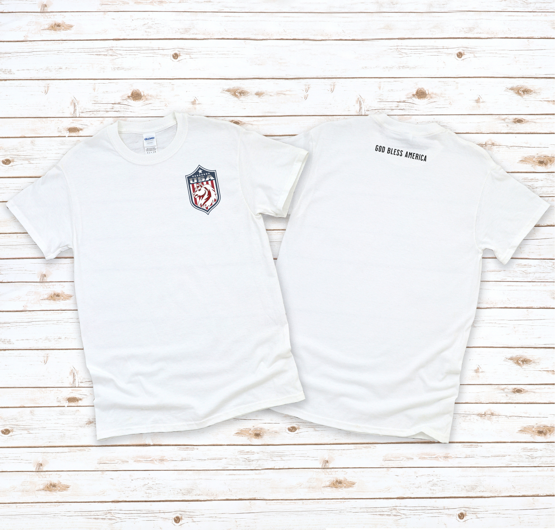 White American Pony "USA" Adult T-Shirt