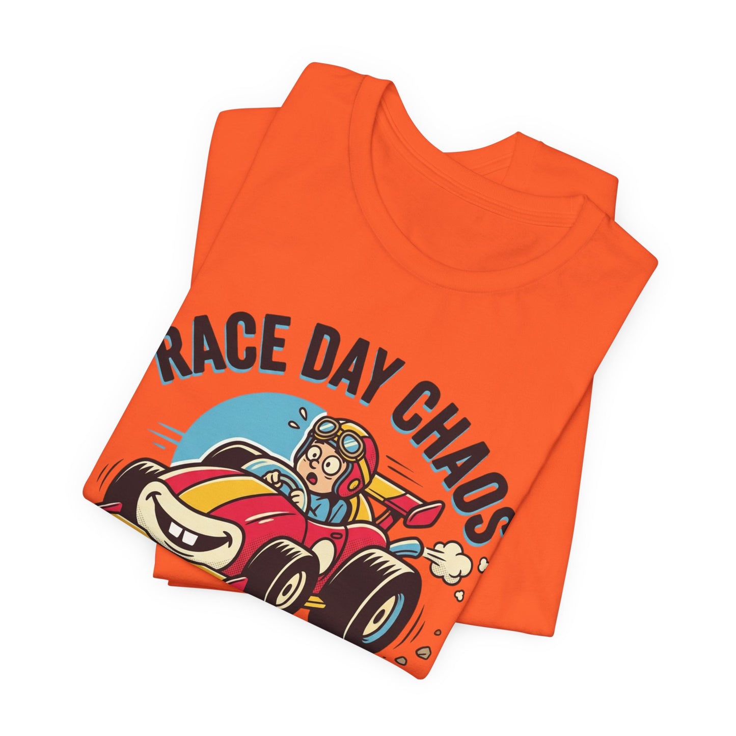 Race Day Chaos Tee — "Hold On For Dear Life" Racing Car Graphic Shirt