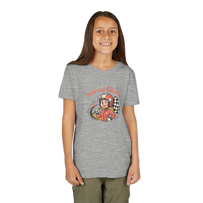 Fast and Fabulous Youth Tee — Retro Girl Racer Kids Shirt