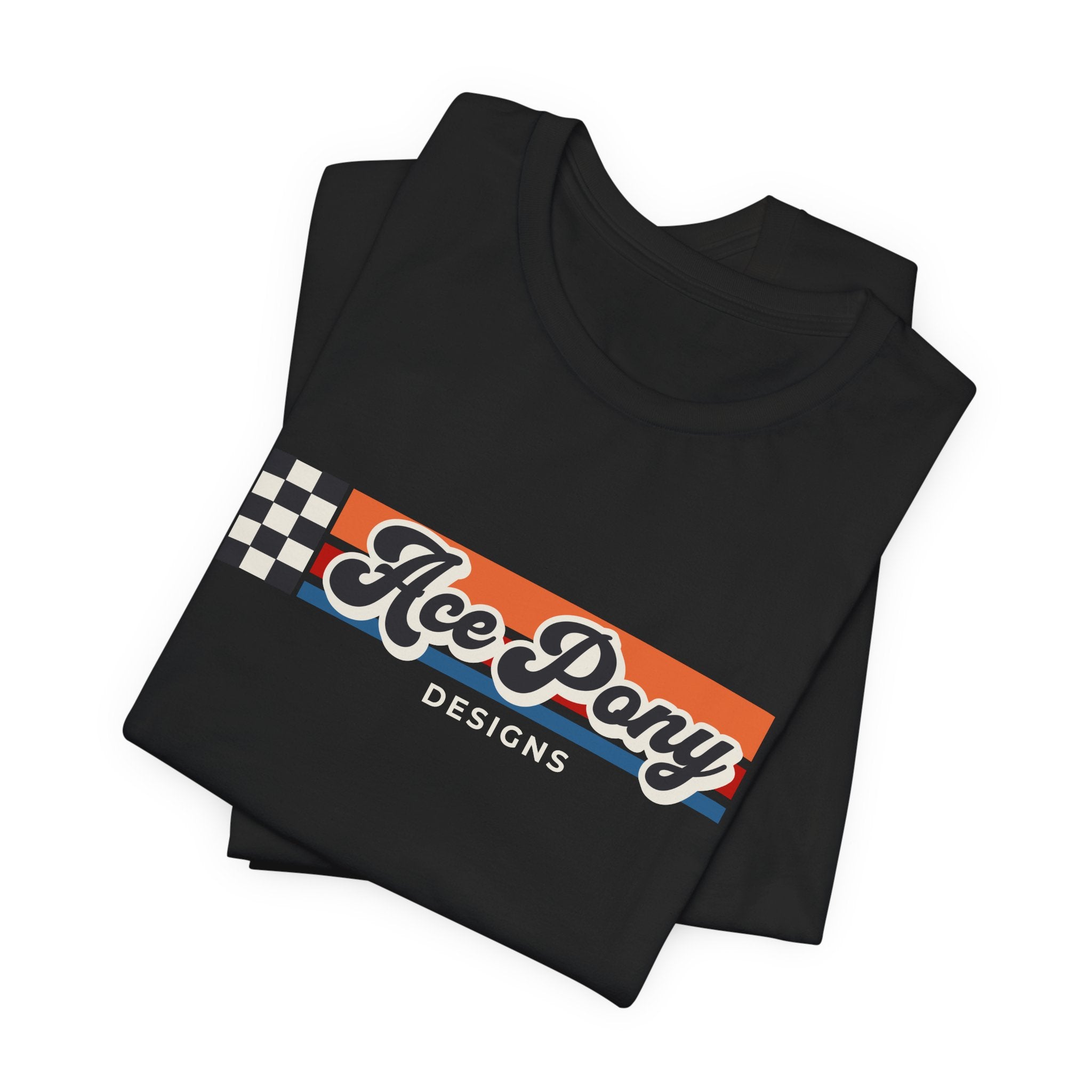 Ace Pony Racing Tee — Vintage Checkered Retro Graphic T-Shirt