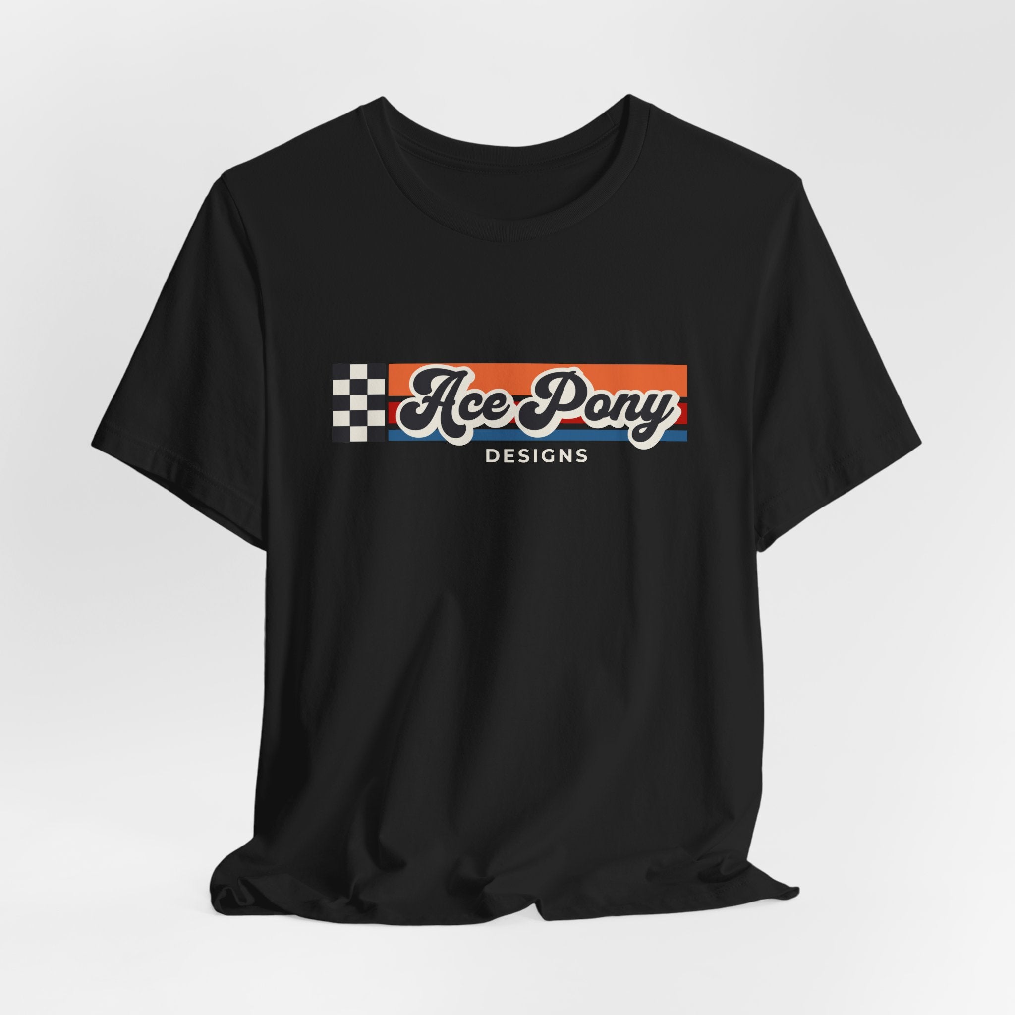 Ace Pony Racing Tee — Vintage Checkered Retro Graphic T-Shirt