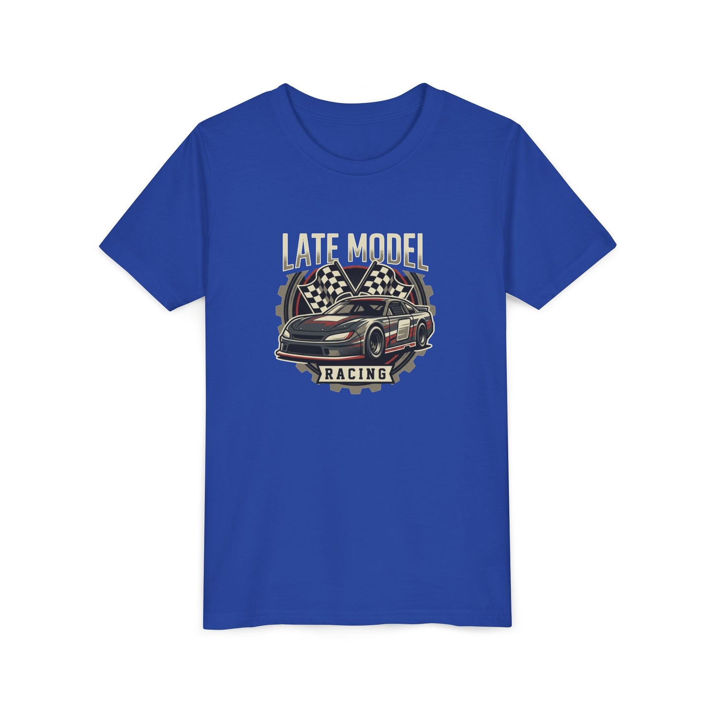 Youth Racing Tee — "Late Model Racing" Car Graphic