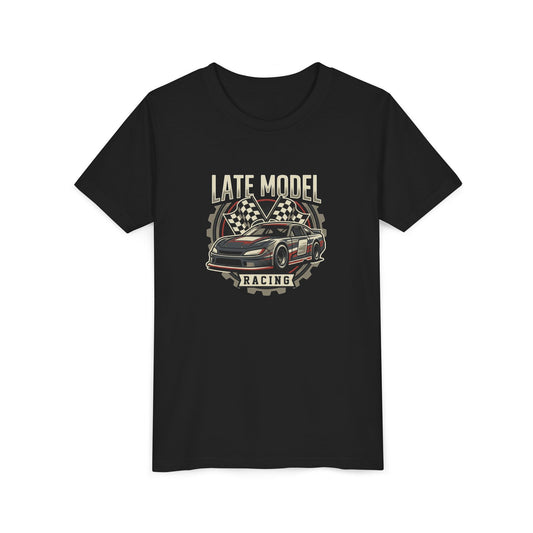 Youth Racing Tee — "Late Model Racing" Car Graphic