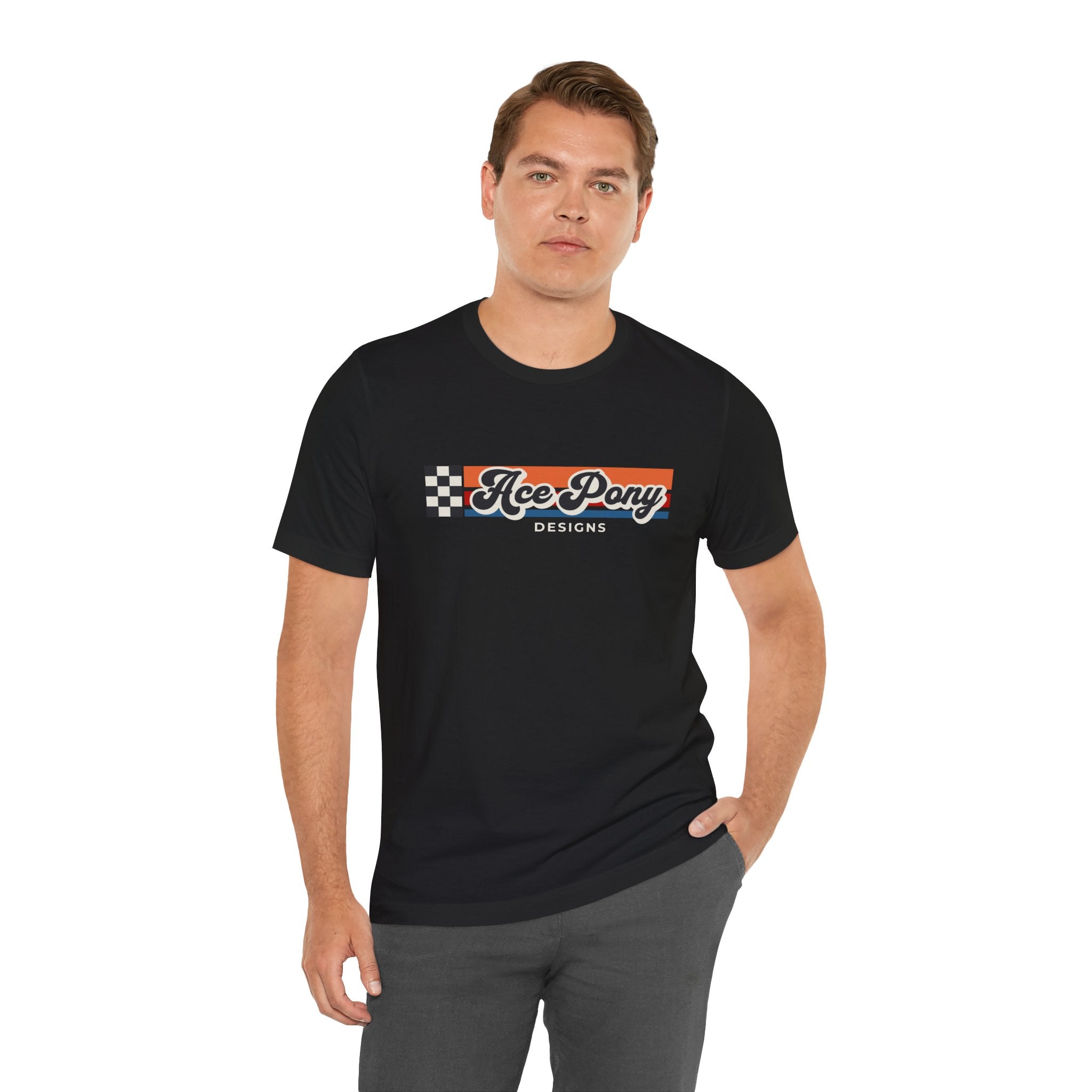 Ace Pony Racing Tee — Vintage Checkered Retro Graphic T-Shirt