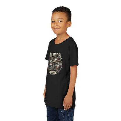 Youth Racing Tee — "Late Model Racing" Car Graphic