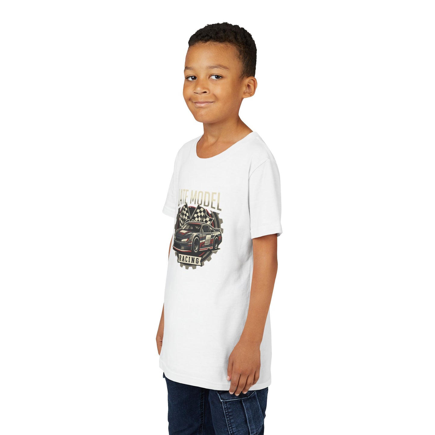 Youth Racing Tee — "Late Model Racing" Car Graphic