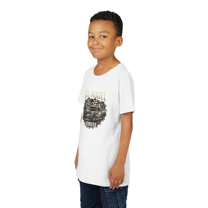 Youth Racing Tee — "Late Model Racing" Car Graphic
