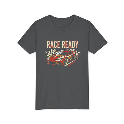 Race Ready Youth T‑Shirt — Kids Racing Car Graphic Tee