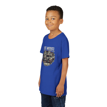 Youth Racing Tee — "Late Model Racing" Car Graphic