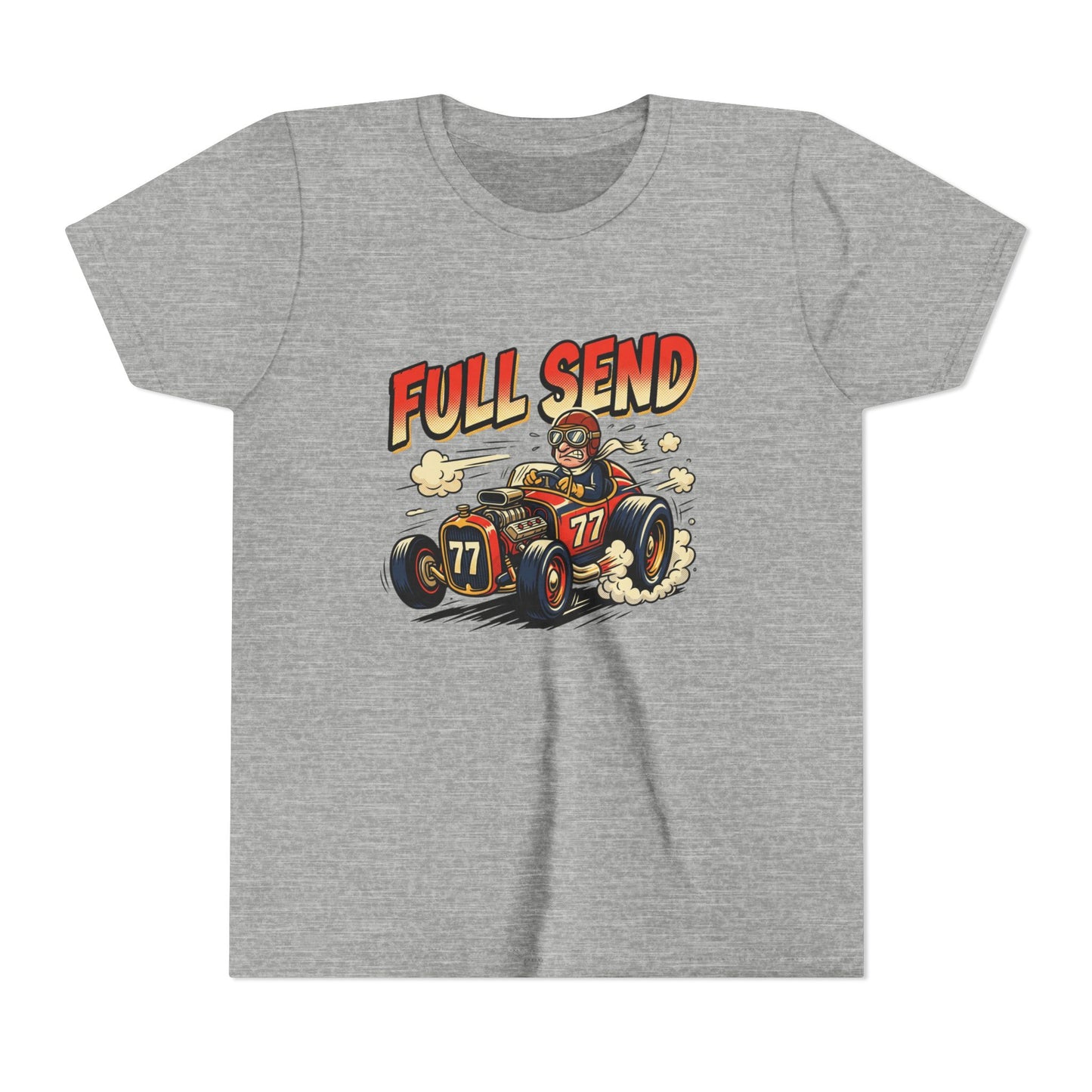 Youth Tee - "Full Send" Vintage Racecar Kids T‑Shirt
