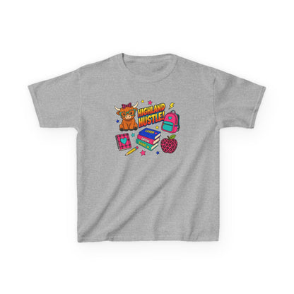 Kids Tee — Highland Hustler Cute Scottish Cow Graphic