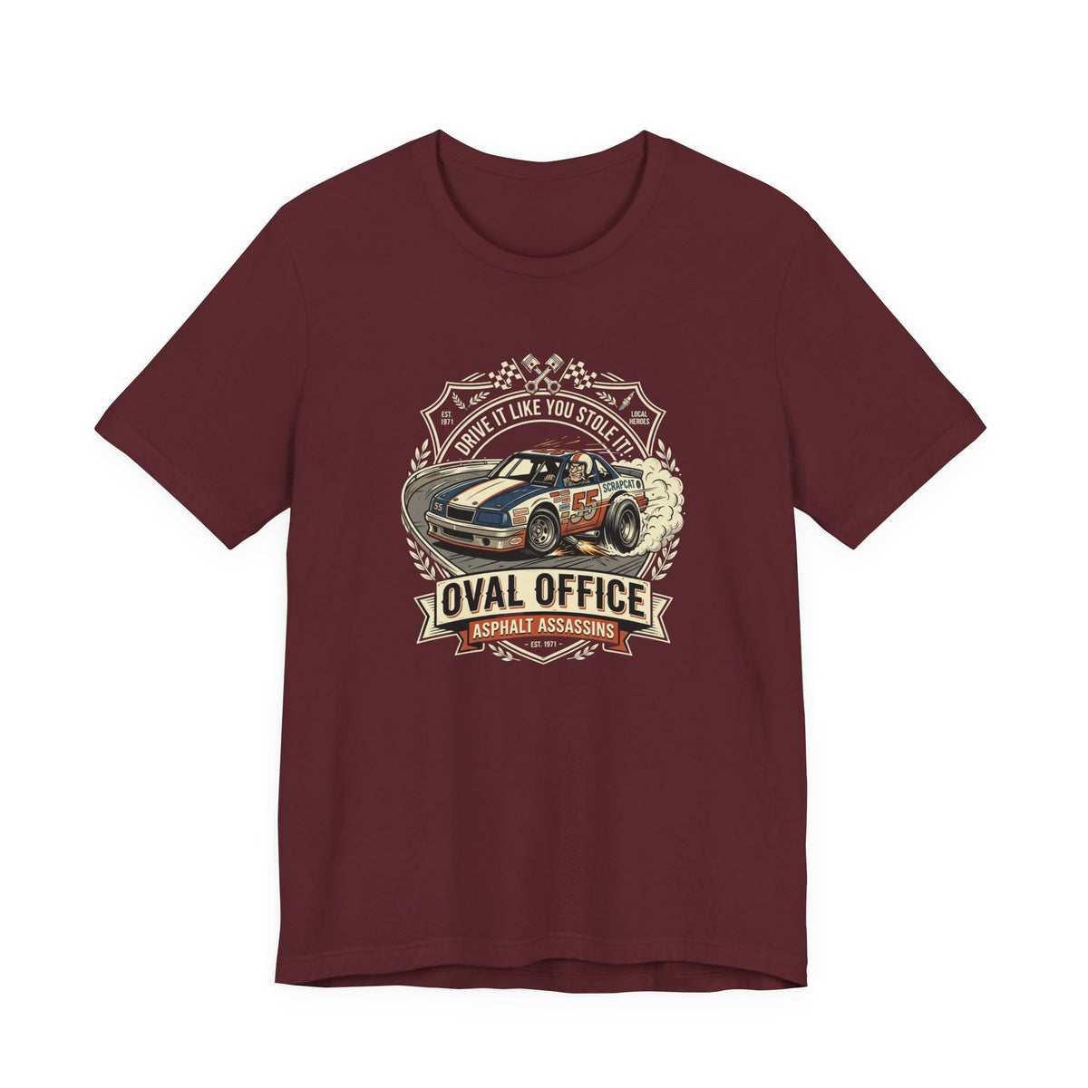 Oval Office Racing Tee — "Asphalt Assassin" Car Enthusiast Shirt