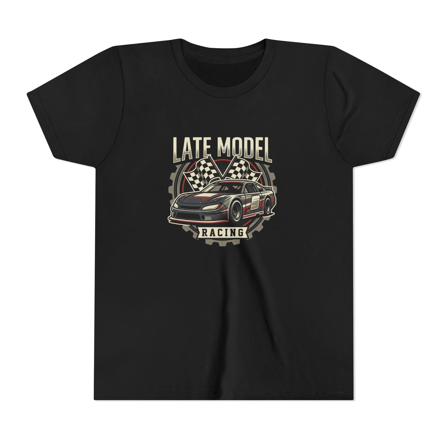 Youth Racing Tee — "Late Model Racing" Car Graphic