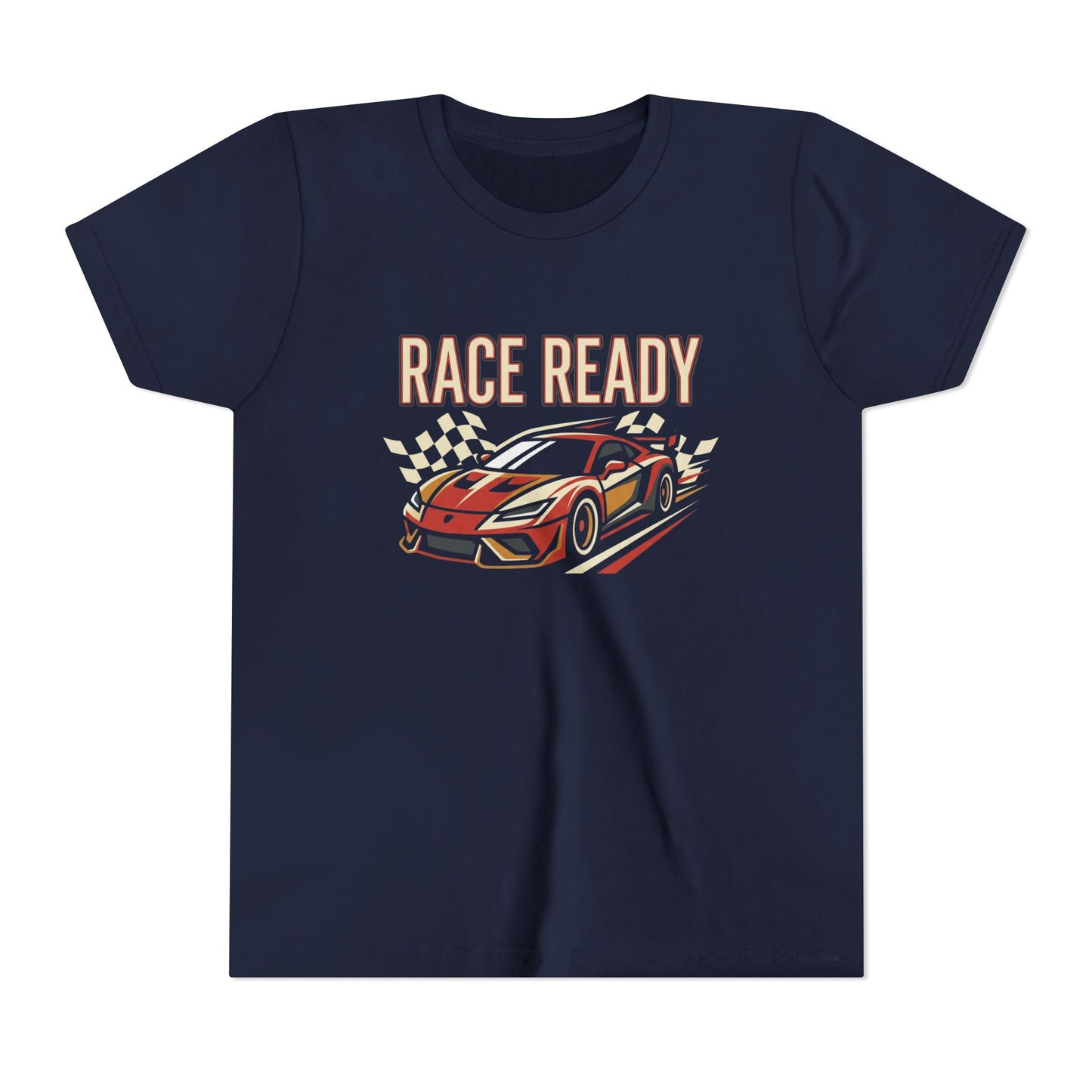 Race Ready Youth T‑Shirt — Kids Racing Car Graphic Tee
