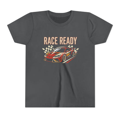Race Ready Youth T‑Shirt — Kids Racing Car Graphic Tee