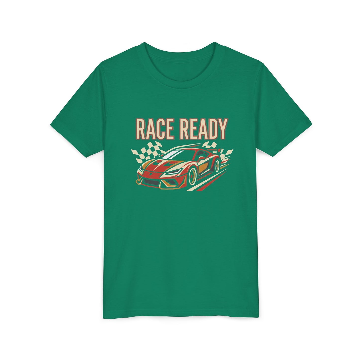 Race Ready Youth T‑Shirt — Kids Racing Car Graphic Tee