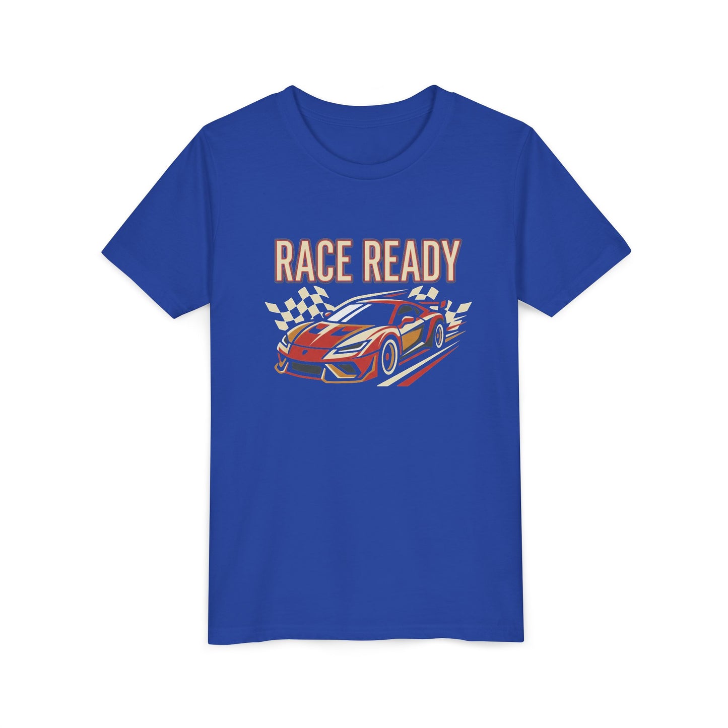 Race Ready Youth T‑Shirt — Kids Racing Car Graphic Tee