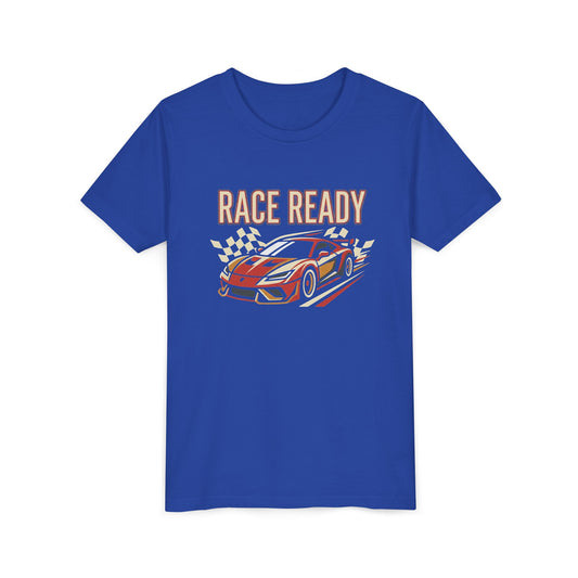Race Ready Youth T‑Shirt — Kids Racing Car Graphic Tee