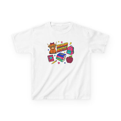 Kids Tee — Highland Hustler Cute Scottish Cow Graphic