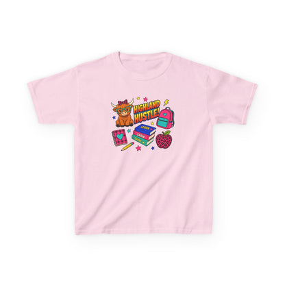 Kids Tee — Highland Hustler Cute Scottish Cow Graphic