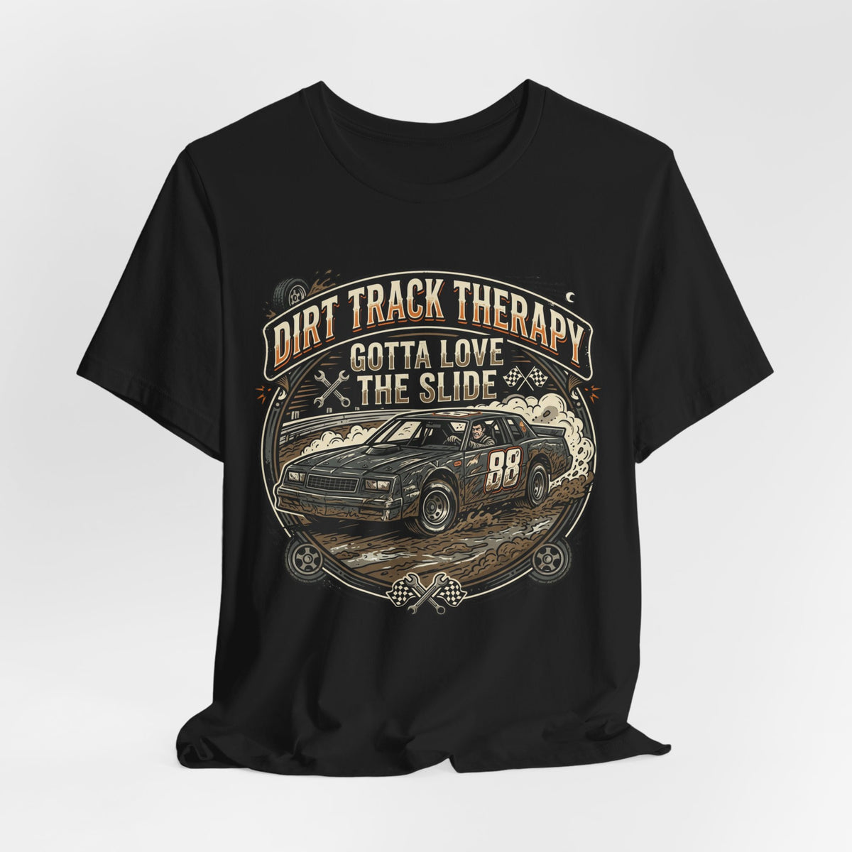 Dirt Track Therapy Tee – "Gotta Love the Slide" Racing Shirt
