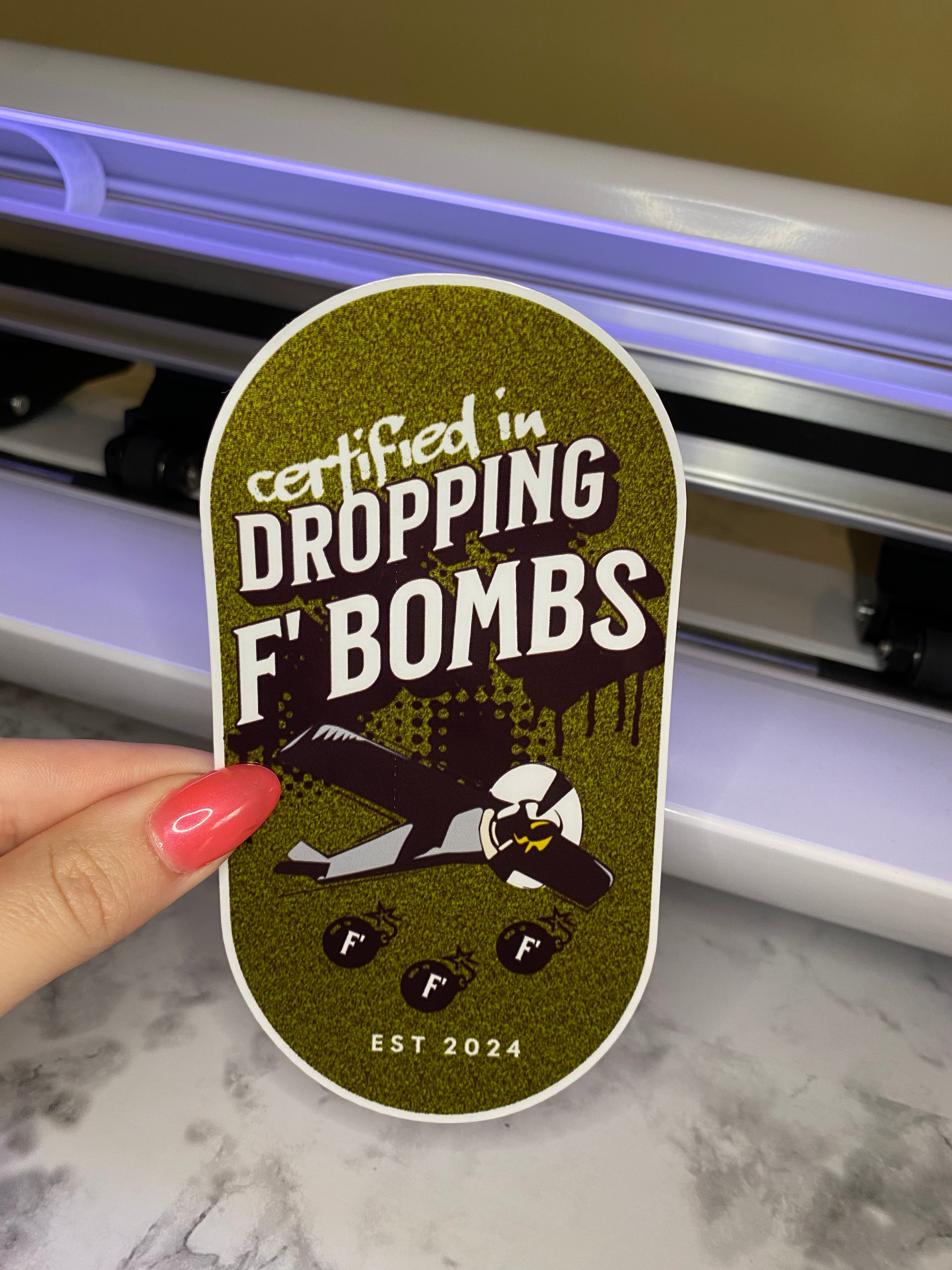 Bomb Droppind Decal Dropping F' Bombs Bumper Sticker Decal – Ace Pony Designs