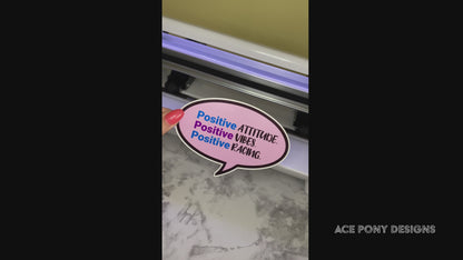 Positive Attitude. Positive Vibes. Positive Racing Bumper Sticker Decal