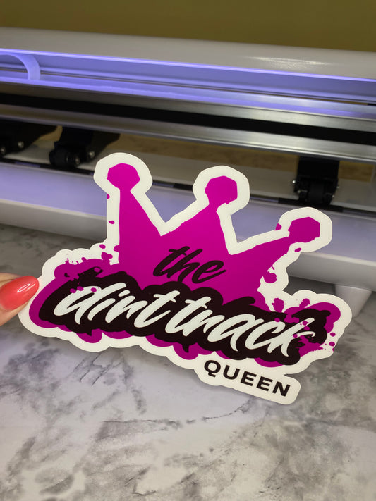 "the dirt track" Queen Bumper Sticker Decal